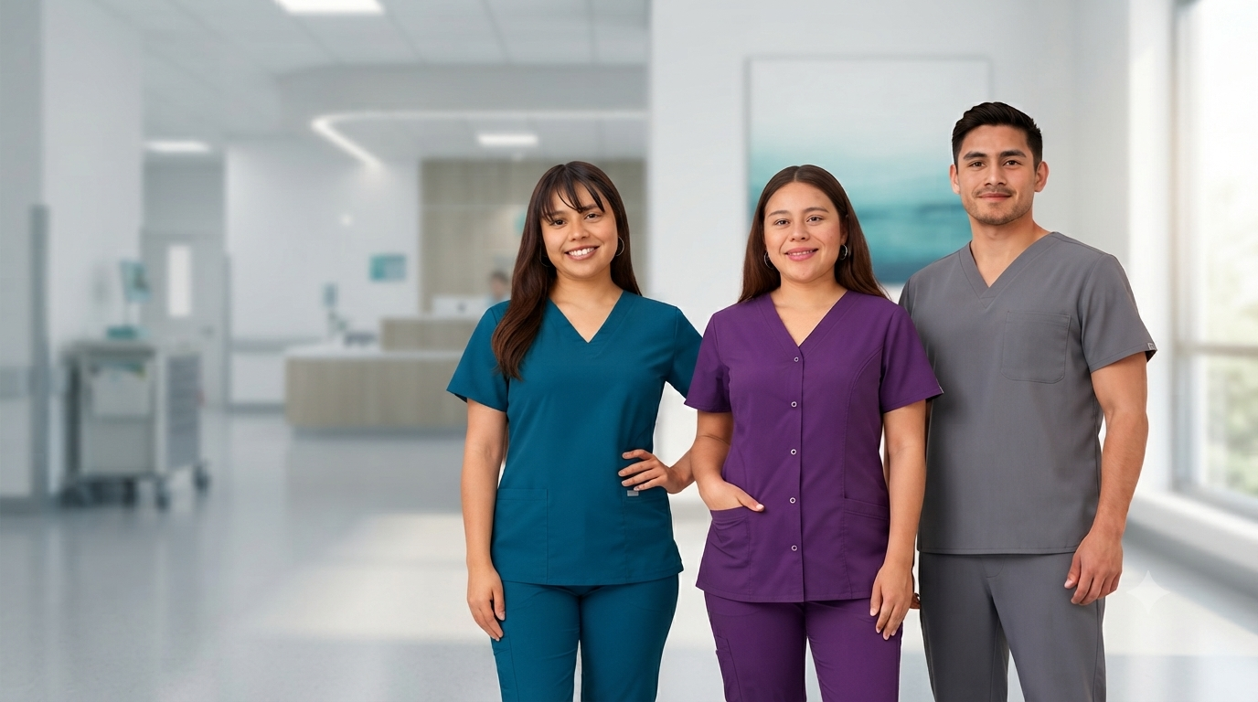 Personal médico con uniformes quirúrgicos de OXTE