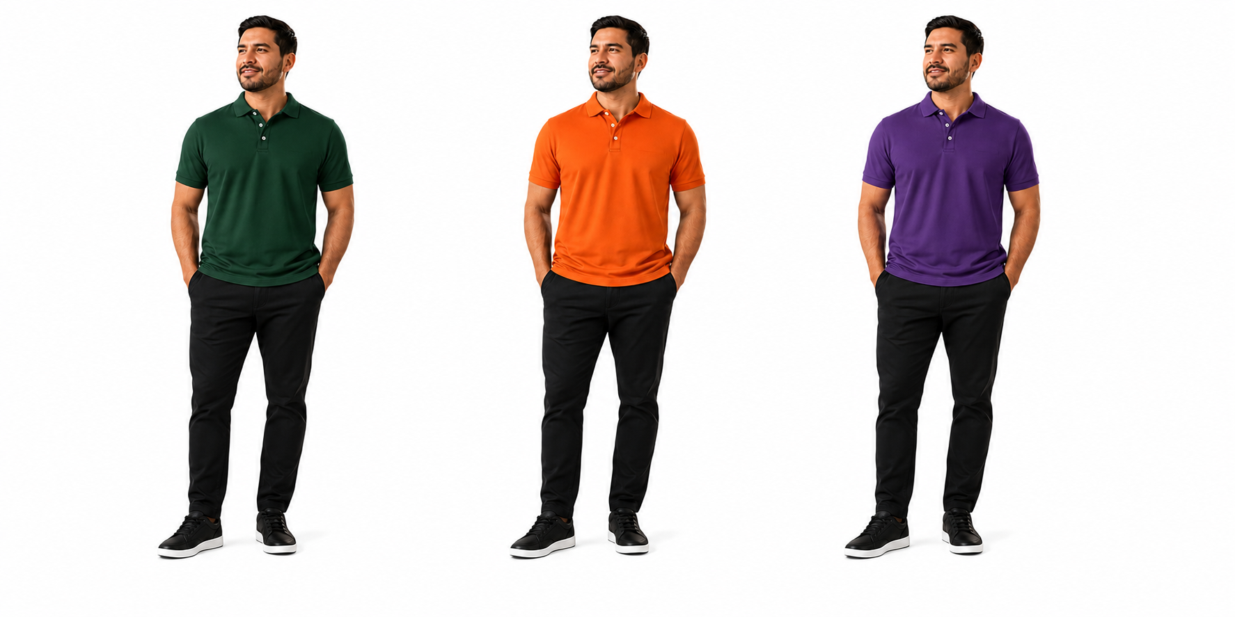 Playera Polo Lisa en color Verde Bosque